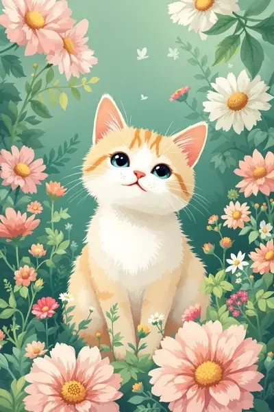 花园里的猫 海报